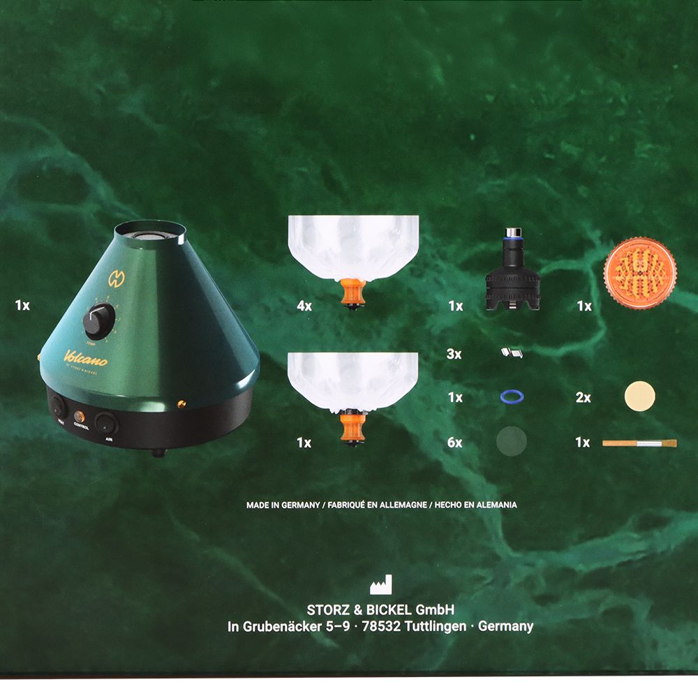 Vaporizador Storz & Bickel Volcano Classic - Edición limitada verde y dorada del 25.º aniversario