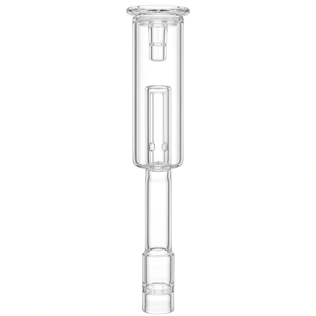 Bubbler de agua Pop-Top de vidrio de borosilicato transparente con la boquilla-tapa colocada